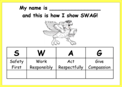PBIS reward system swag tag for students